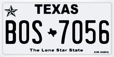 TX license plate BOS7056