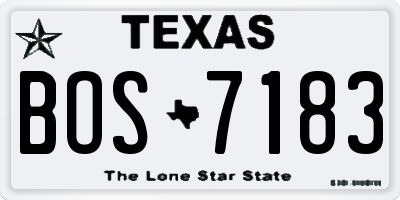 TX license plate BOS7183