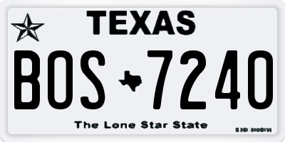 TX license plate BOS7240