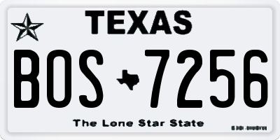 TX license plate BOS7256