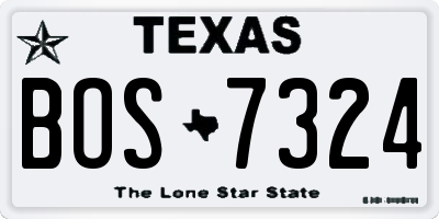 TX license plate BOS7324