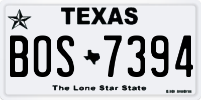 TX license plate BOS7394