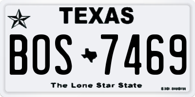 TX license plate BOS7469