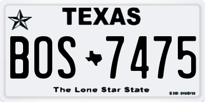 TX license plate BOS7475