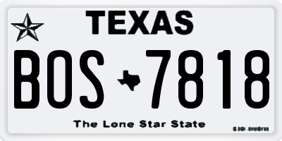 TX license plate BOS7818