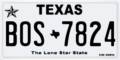 TX license plate BOS7824