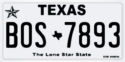 TX license plate BOS7893