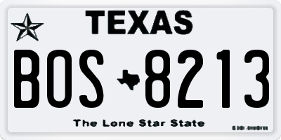 TX license plate BOS8213