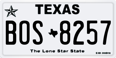 TX license plate BOS8257