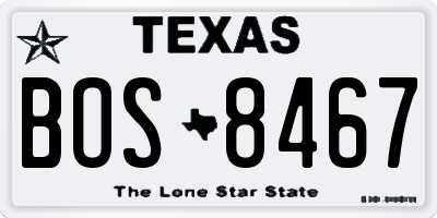 TX license plate BOS8467