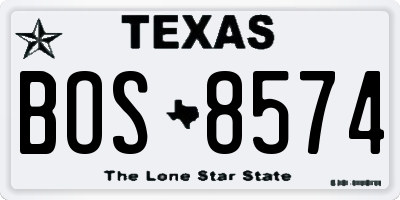 TX license plate BOS8574