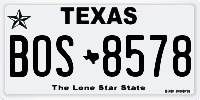 TX license plate BOS8578