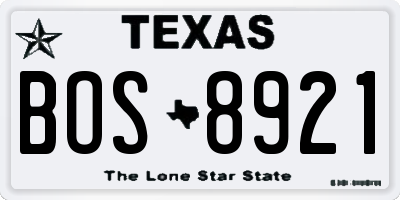 TX license plate BOS8921