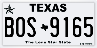 TX license plate BOS9165