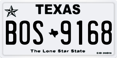 TX license plate BOS9168