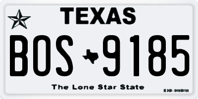 TX license plate BOS9185