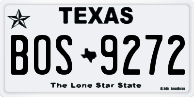 TX license plate BOS9272