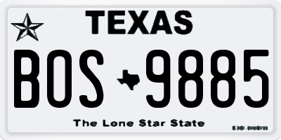 TX license plate BOS9885