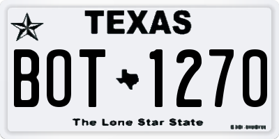 TX license plate BOT1270