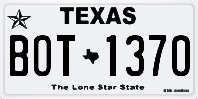 TX license plate BOT1370
