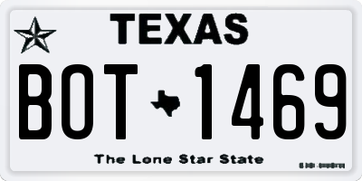 TX license plate BOT1469