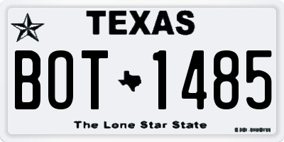 TX license plate BOT1485
