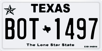 TX license plate BOT1497