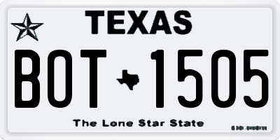 TX license plate BOT1505