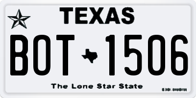 TX license plate BOT1506