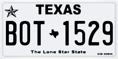 TX license plate BOT1529