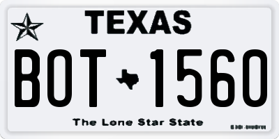 TX license plate BOT1560