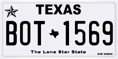 TX license plate BOT1569