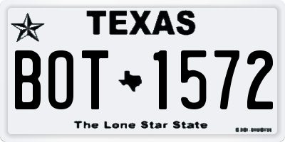 TX license plate BOT1572