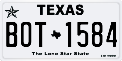 TX license plate BOT1584
