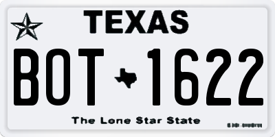 TX license plate BOT1622