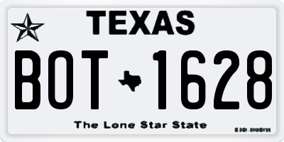 TX license plate BOT1628