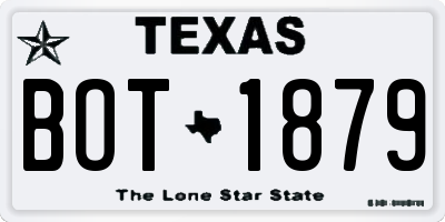 TX license plate BOT1879