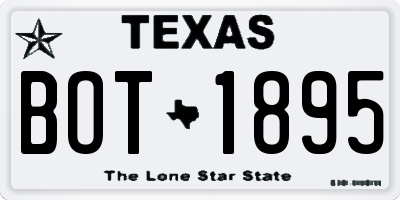 TX license plate BOT1895
