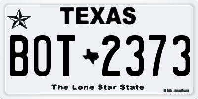 TX license plate BOT2373
