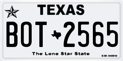 TX license plate BOT2565