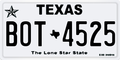 TX license plate BOT4525