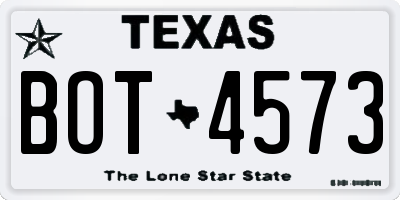 TX license plate BOT4573