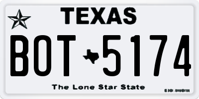TX license plate BOT5174