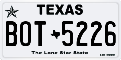 TX license plate BOT5226
