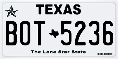 TX license plate BOT5236