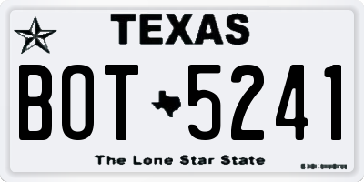 TX license plate BOT5241