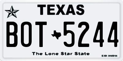 TX license plate BOT5244