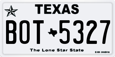 TX license plate BOT5327