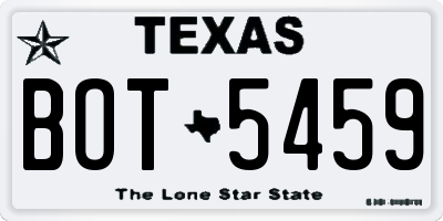 TX license plate BOT5459