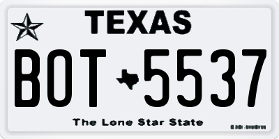 TX license plate BOT5537